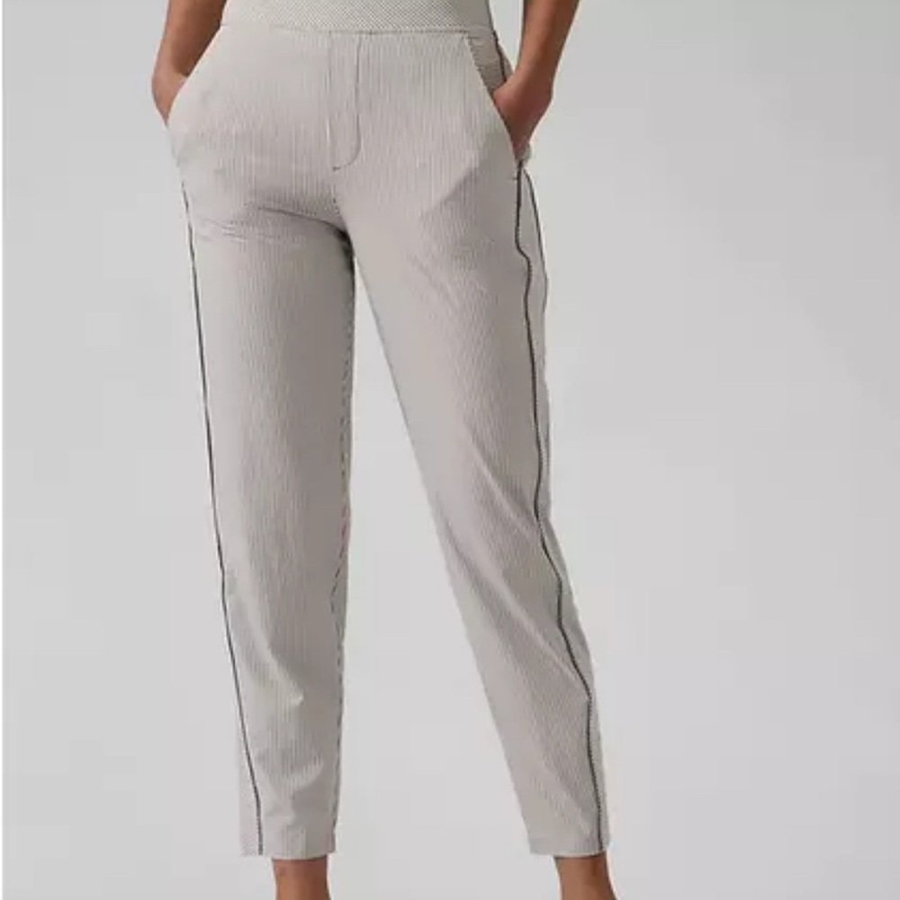 Athleta Brooklyn Textured Ankle Pants-City Stripe/Black Sea